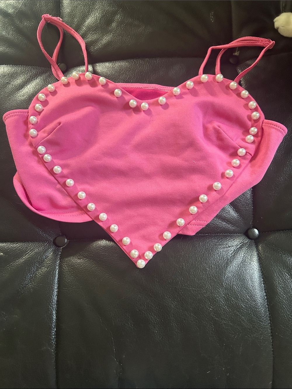 Heart pearl party top